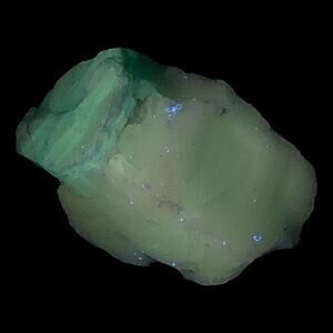 Blue Layered Art Glass Cullet Glowing Swirl Manganese‎ Slag Glass  #4GL89